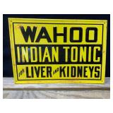 Wahoo Tonic Metal Embossed Sign