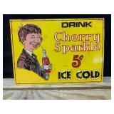 Cherry Sparkle Metal Embossed Sign