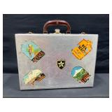 Metal Brief Case With Travel Stickers
