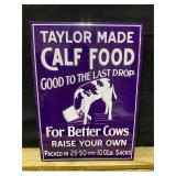 Taylor Made Calf Food Metal Embossed