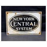 New York Central System Powder Coat Porcelain Sign