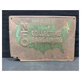 NEO Collective Bargaining Embossed Metal Sign