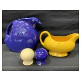 Fiesta Ware Salt & Pepper, Pitcher & Gravy Boat