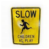 Slow Children At Play Metal Street Sign