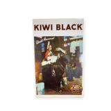 Kiwi Black Boot Polish Tin over Cardstock Stand