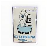 Ice Cubes Double Sided Metal Sign