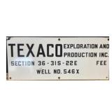 Texaco Well No Porcelain Sign