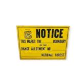 US Forest Service Notice Metal Sign