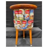 Folk Art Stool Using Schmidt Beer Cans