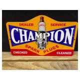 Champion Spark Plugs Powder Coated Porcelain Sign
