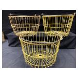 Yellow Coated Wire Egg Baskets-3 in lot