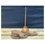 Cast Iron Pulley and Oiler Can