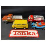 Tonka Vehicles & Porcelain Tonka Sign
