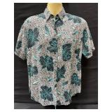 Floral Short Sleeve Button Up Blouse
