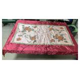 Vintage Rose Floral Satin Tablecloth