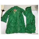Vintage Green Silk Damask Pajama Set