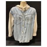 Demin Button Up Sweatshirt