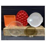 Kitchen Serving Trays, Egg Plate, & Pie Plate