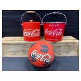 Coca-Cola Ice Bucket, Soccer Ball & Bucket
