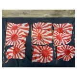 WWII Japanese Rising Sun Flags with Bamboo Poles