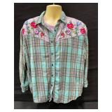 Flannel Blouse with Flowers