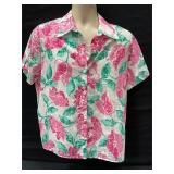 Button Up Short Sleeve Bouse with Under Shirt