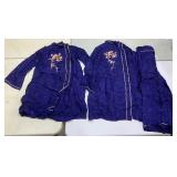 Vintage Blue Brocade Silk Pajama Set