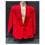 Red One Button Blazer
