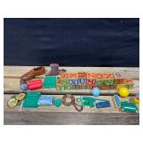 Wood Blocks, Vintage Plastic Toys