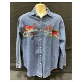 Demin Blouse with Horse & Buggy