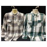 Two Flannel Long Sleeve Button Ups