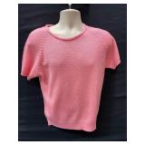 Pink Knit Short Sleeve Sweater