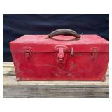 Metal Toolbox with Leather Handle