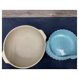 Haeger Bowl & Mint Green Pottery