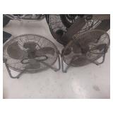 Two small Industrial Floor Fans