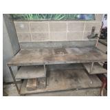 6ft Wide Metal Workbench on Castors