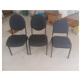 3 Upholstered Stackable Chairs