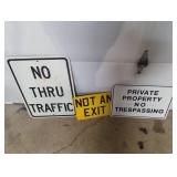 Three Metal Traffic Signs