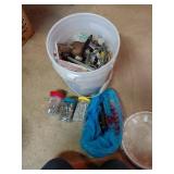 Bucket of Assorted Hardware Items