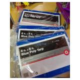 Three 6 ft x 8 ft Blue Tarps