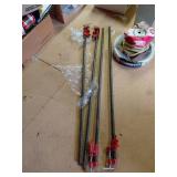 Four Bar Clamps with Red Heads