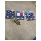 3 U.S. Flags and Brass Train