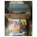 Metal Toolbox with Hand Tools
