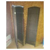 Two Four-Panel Wicker Room Divider