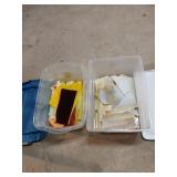 Two Bins of Colored Glass Sheets