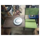Metal Table, Chair, and Thermometer Set