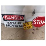 Three Metal Warning Signs