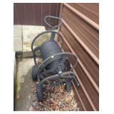 Metal Garden Hose Reel on Wheels