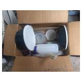 Box Lot of Various Plastic Containers