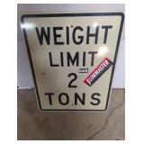 Metal Weight Limit Sign, 2 Tons
